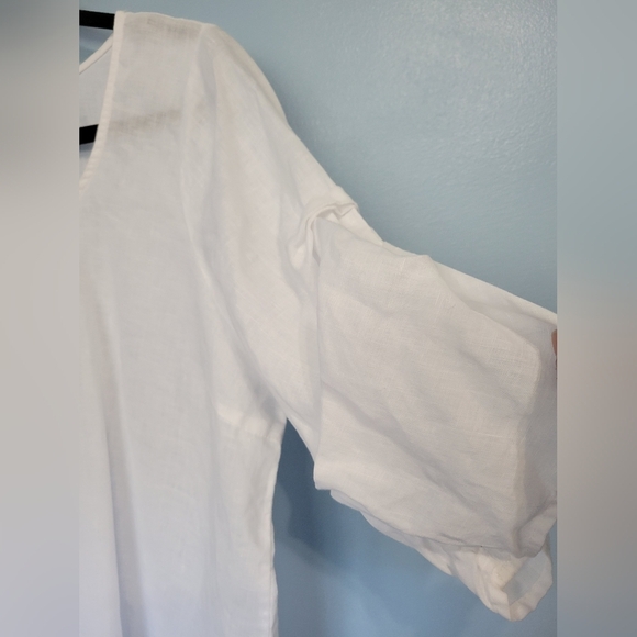Chalet Women's Linen White Top Size Large - Picture 4 of 6